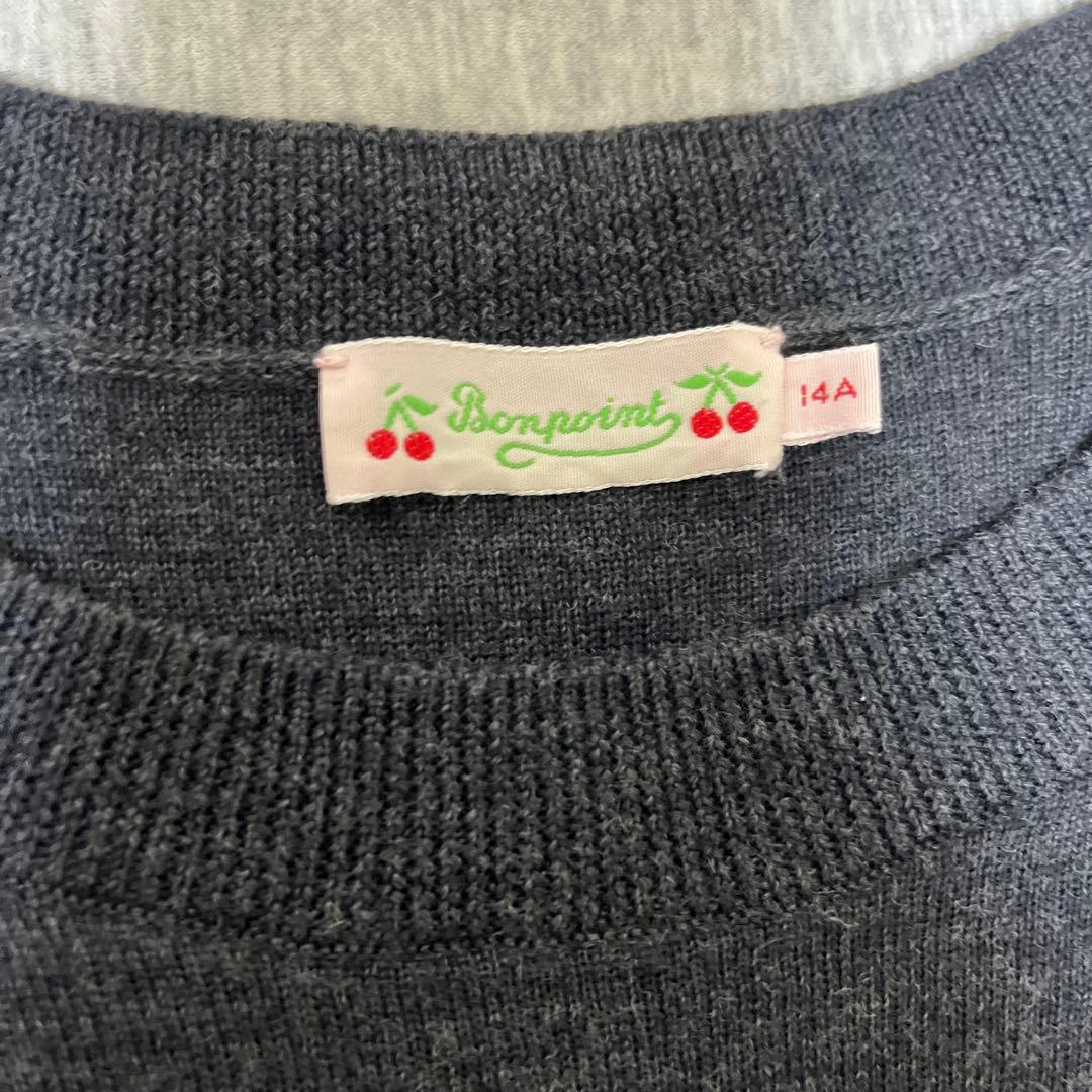 Bonpoint グレー 長袖ワンピース 14A