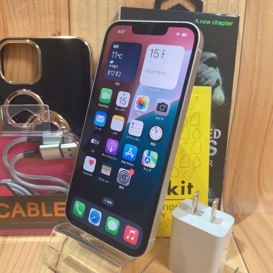 SIMフリー 本体 iPhone 13 128 GB ホワイト 600 電池新品
