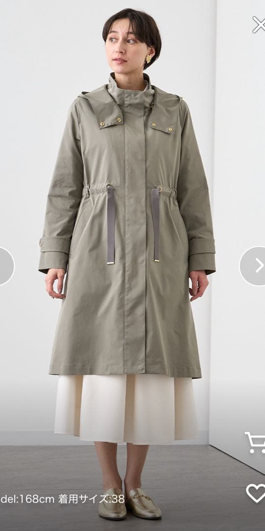 ANAI ブライトツイルライナー付モッズコート　38