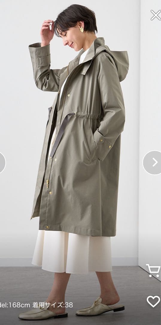 ANAI ブライトツイルライナー付モッズコート　38