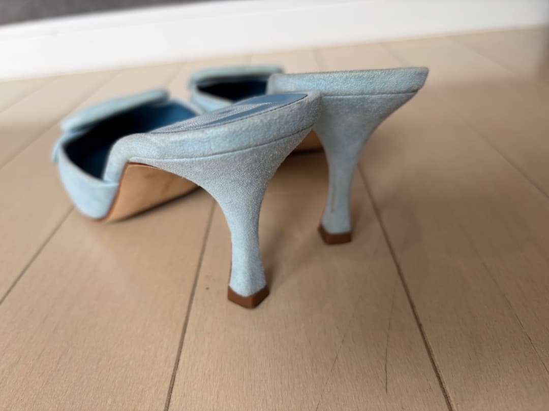 MANOLO BLAHNIK メイセールスエード ミュール　35.5