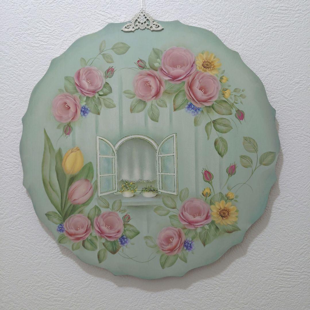 スカラップボード　両面描き　トールペイント作品