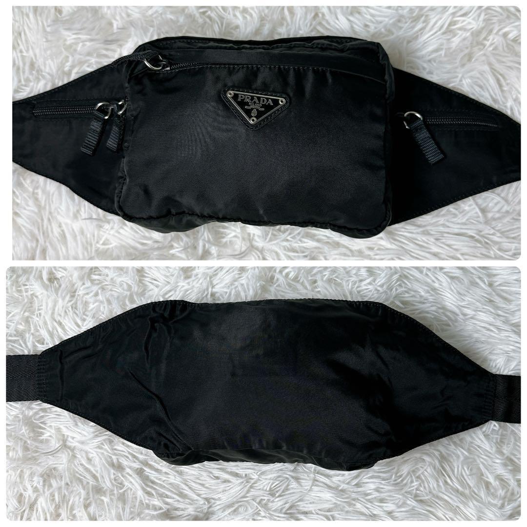 美品✨プラダ ウエストバッグ ボディバック 2vl001 テスートナイロン 黒