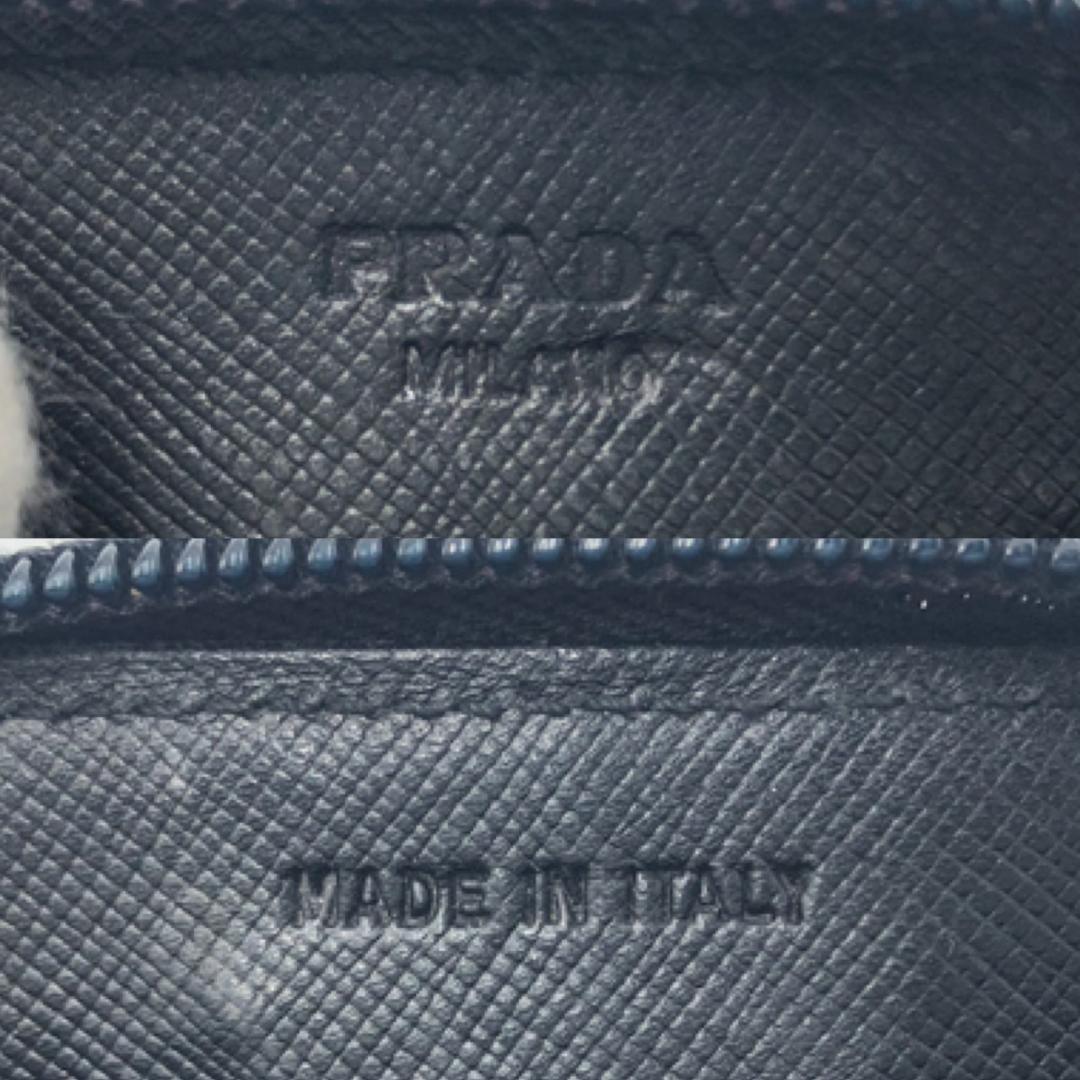 極美品 プラダ ケース 小銭入れ 三角ロゴ サフィアーノ レザー ブラック