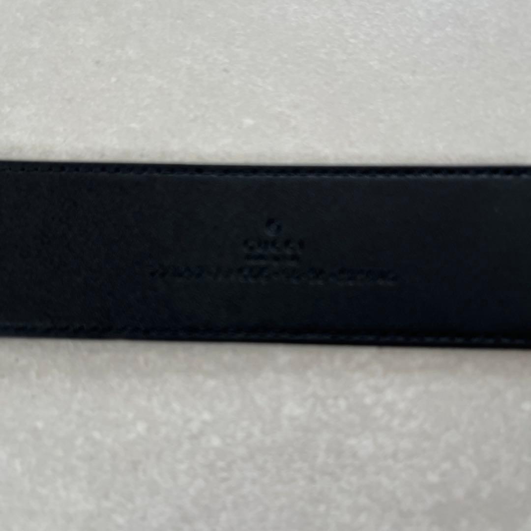 GUCCI グッチ インターロッキング　レザーベルト マット ブラック