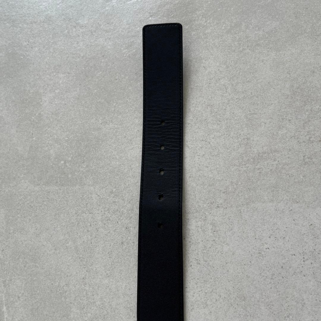 GUCCI グッチ インターロッキング　レザーベルト マット ブラック