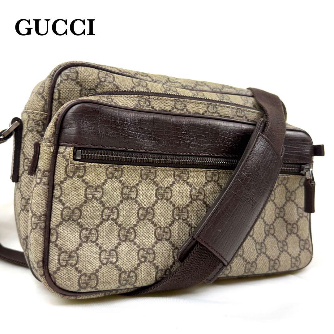 【美品】GUCCI グッチ GGスプリーム ショルダーバッグ PVCレザー