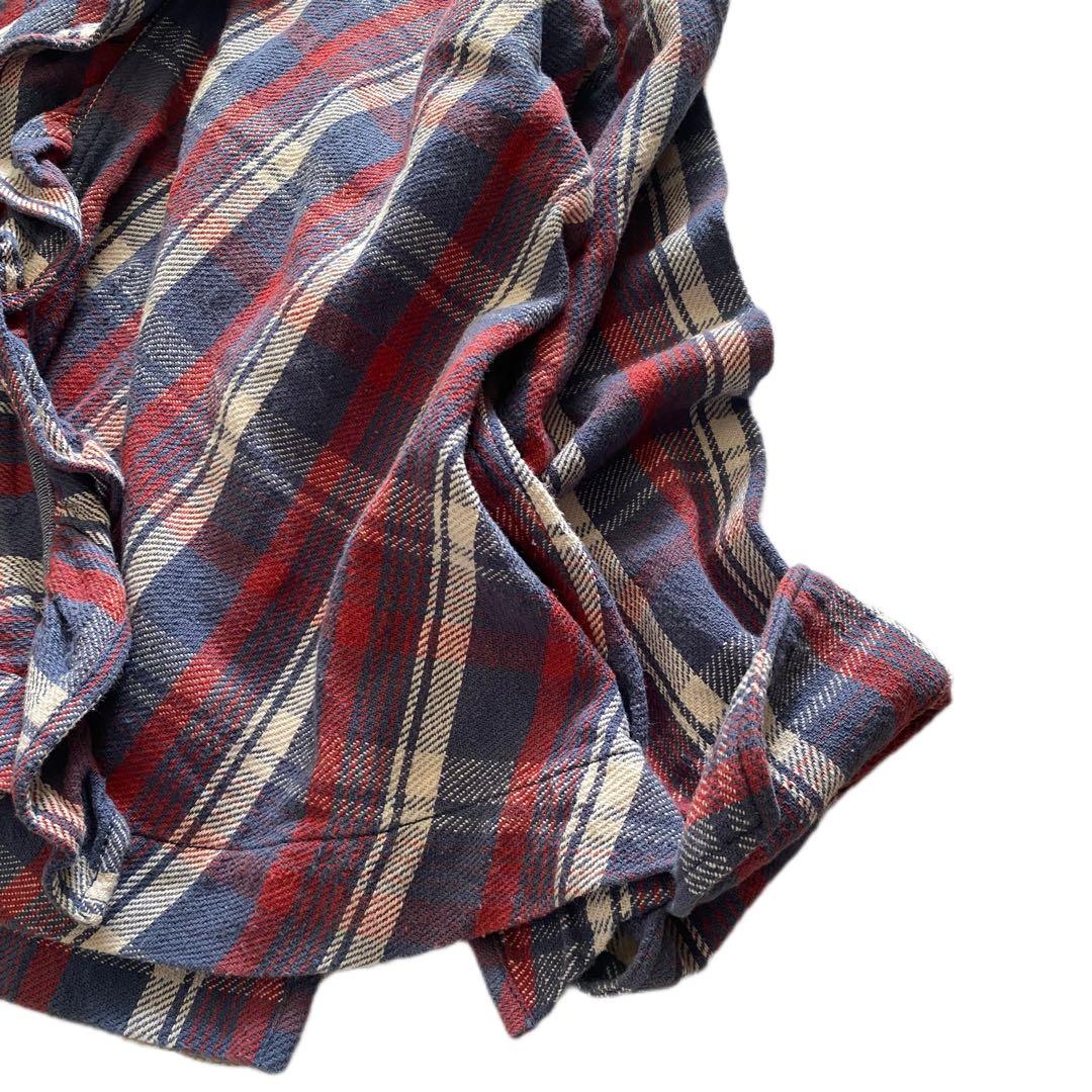 45R 45rpm 日焼けネル フリルカシュクール ブラウス チェック Aライン