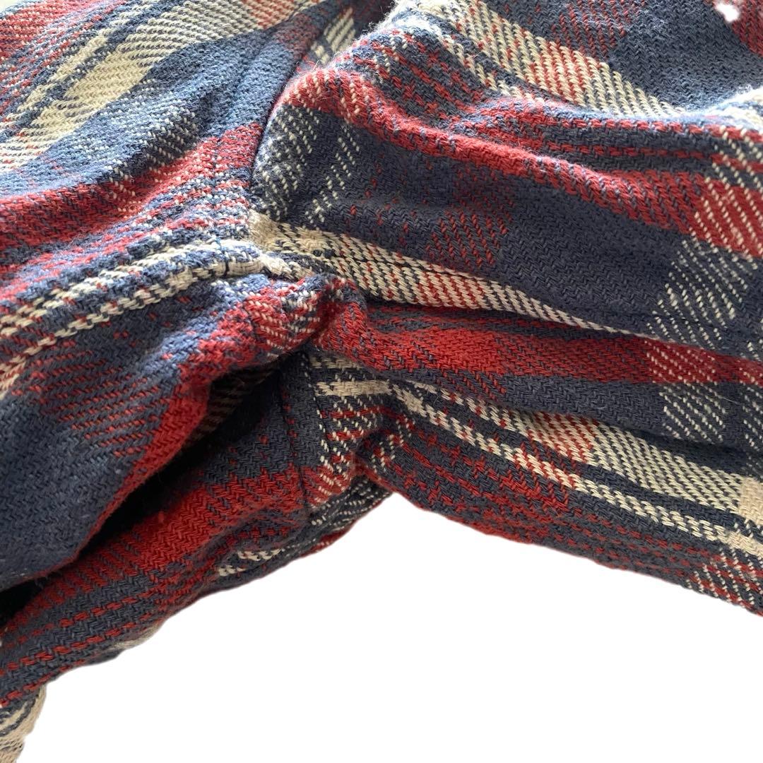 45R 45rpm 日焼けネル フリルカシュクール ブラウス チェック Aライン