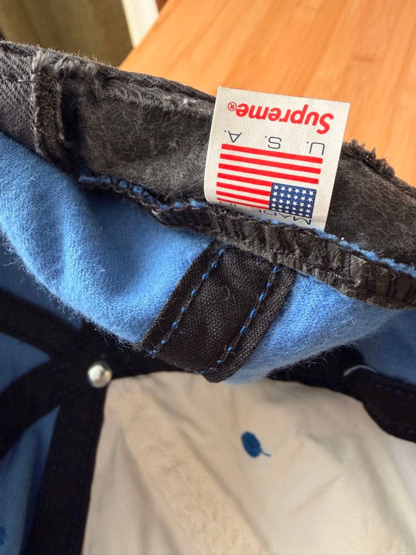 supreme コーデュロイキャップ 青