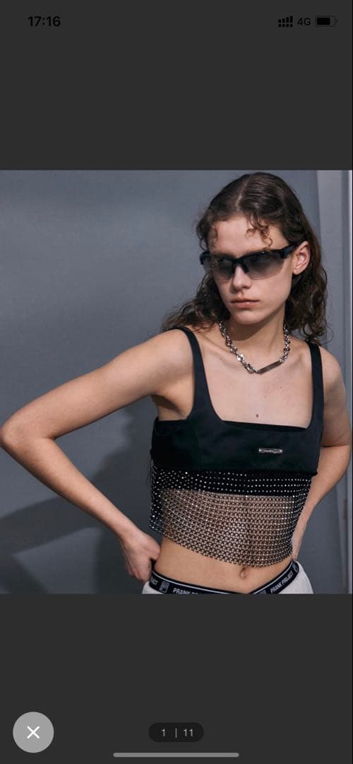 prank project ビジューメッシュビスチェ キャミソール