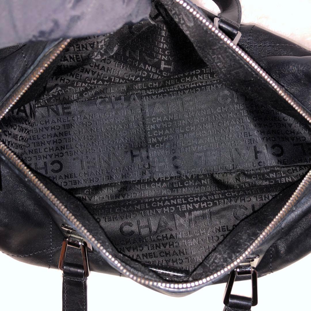 ☆美品☆シャネル ミニボストンバック ブラック チョコバー キャビアスキン