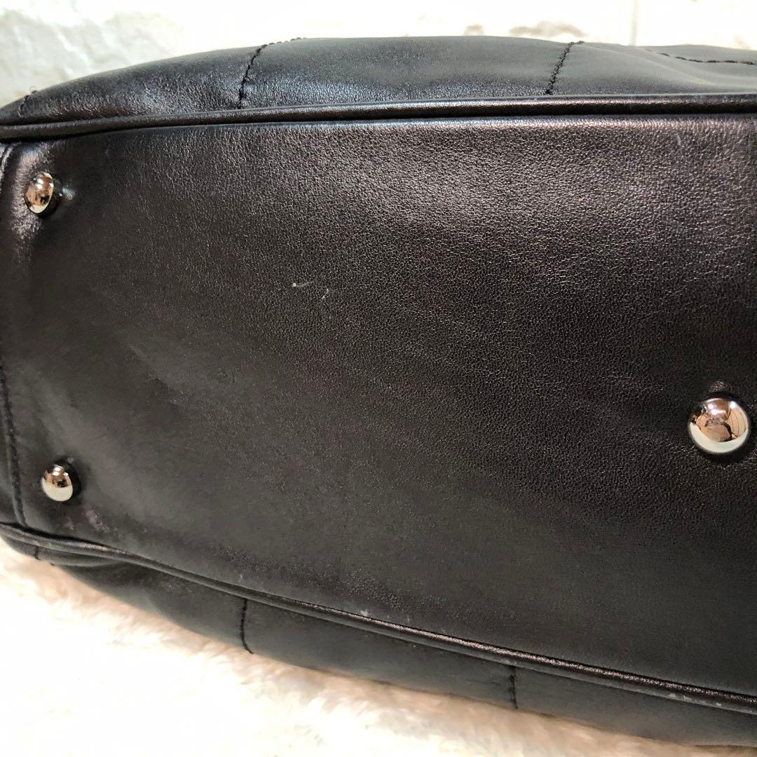 ☆美品☆シャネル ミニボストンバック ブラック チョコバー キャビアスキン