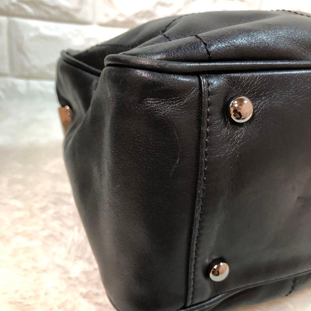 ☆美品☆シャネル ミニボストンバック ブラック チョコバー キャビアスキン