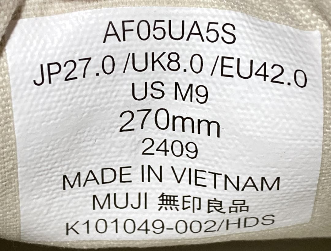 未使用　MUJI Labo × CAMPER　レザースニーカー　27cm　白