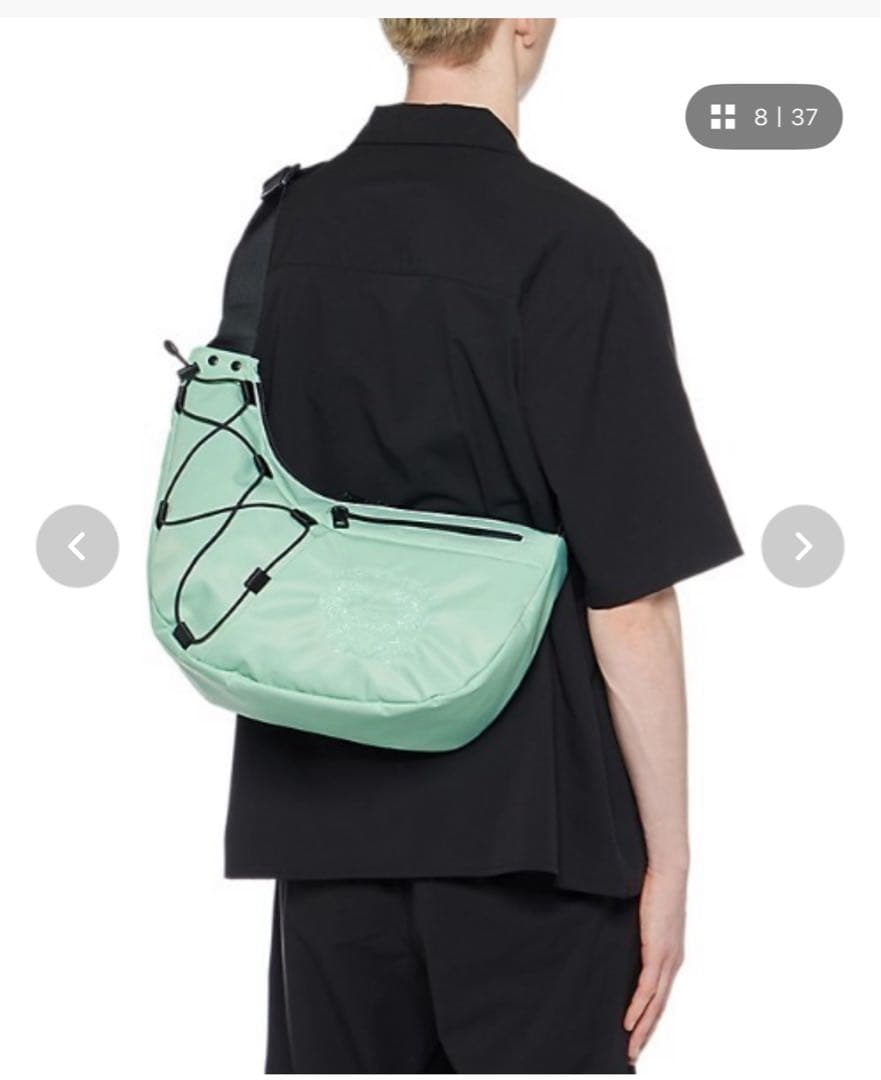 【美品】ONITSUKA TIGER メッセンジャーバッグ ネイビー 刺繍ロゴ