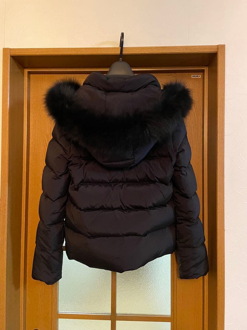 最終値下げ　ネイビー フード付き ダウンジャケット