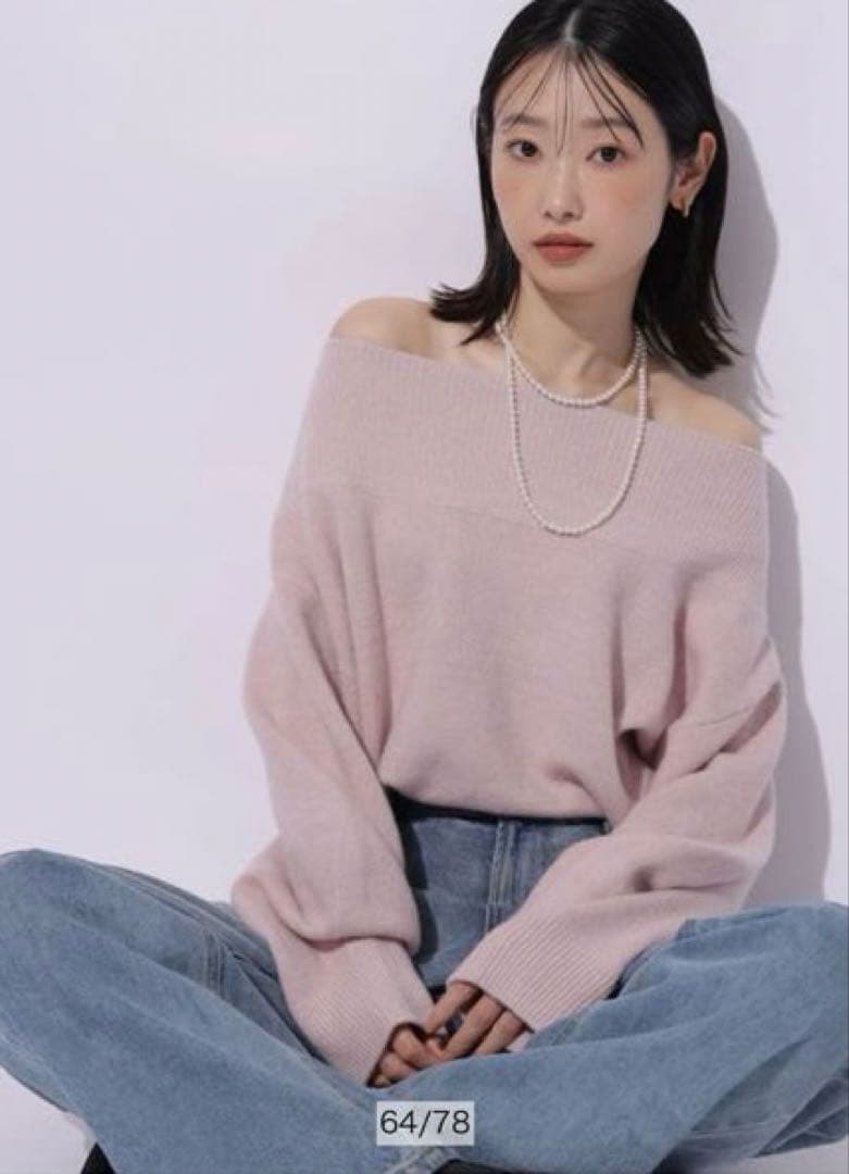 【新品未使用】Mystrada♡アクアオフショルニット　薄ピンク