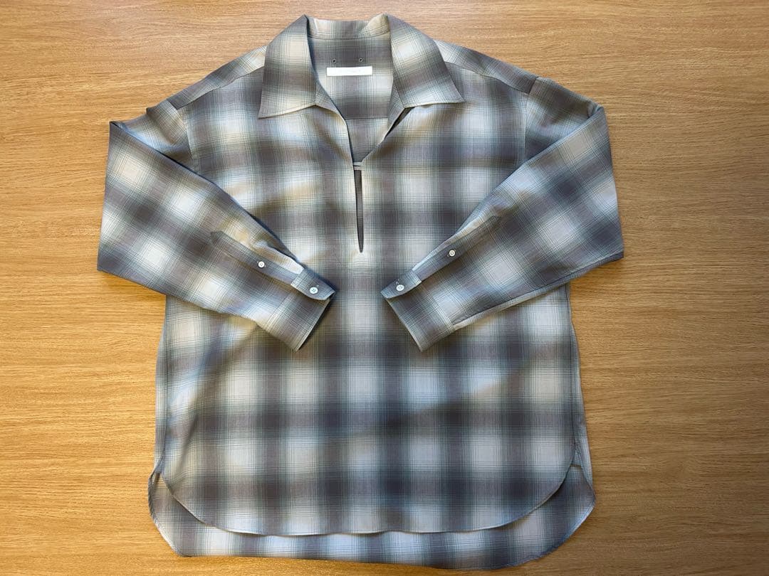 トップス HIGH-TWIST OMBRE CHECK SKIPPER SHIRT