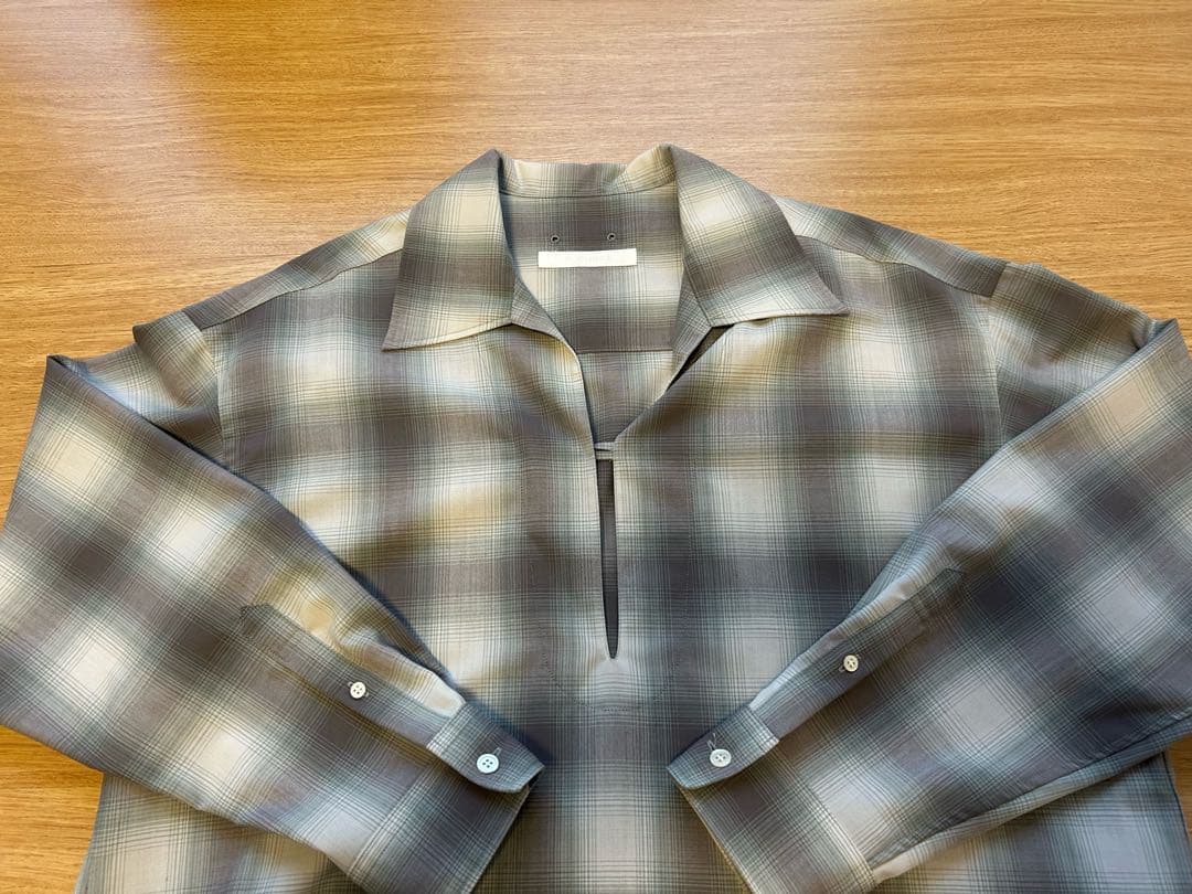 トップス HIGH-TWIST OMBRE CHECK SKIPPER SHIRT
