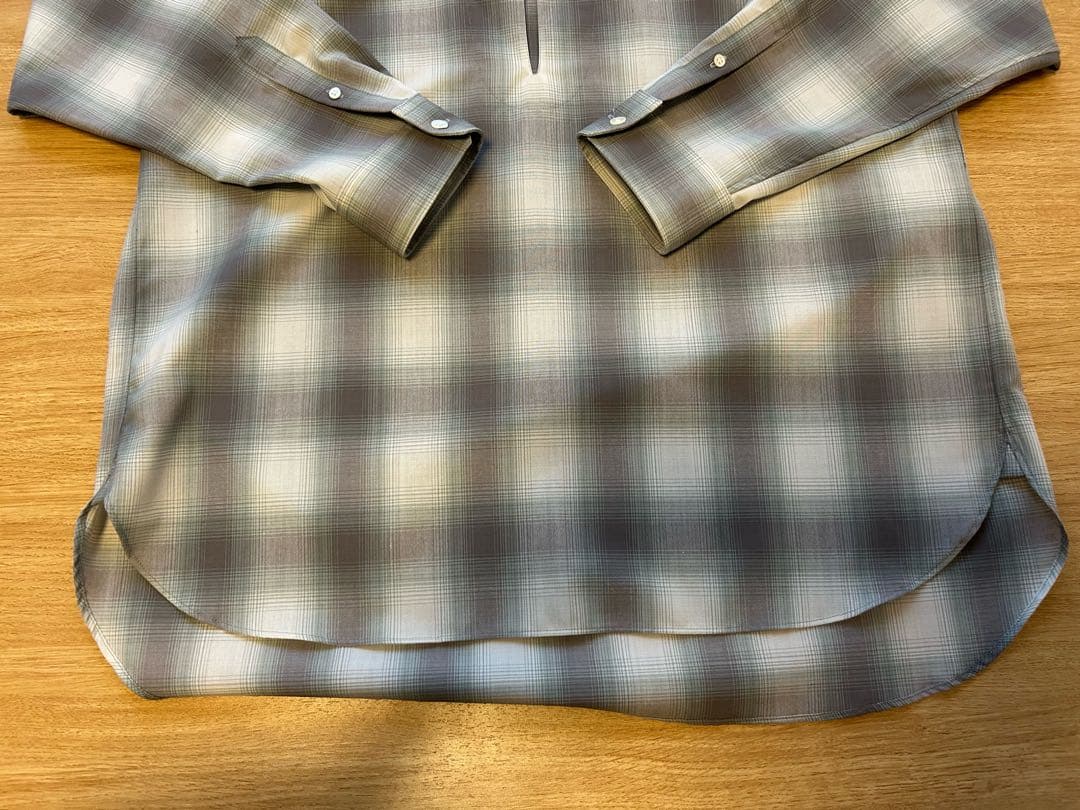 トップス HIGH-TWIST OMBRE CHECK SKIPPER SHIRT