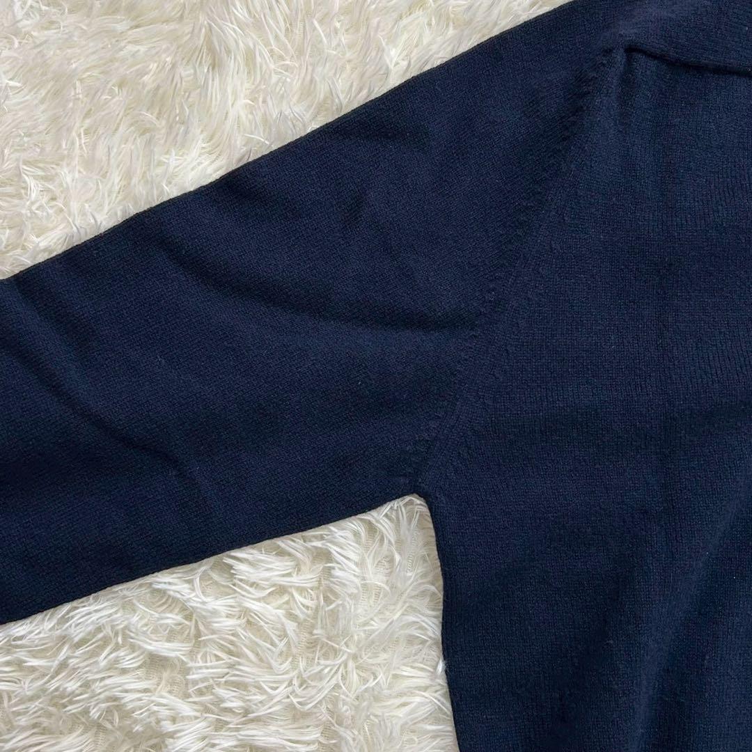 Burberrys スコットランド製 Vネックニット 刺繍ロゴ ウール100%