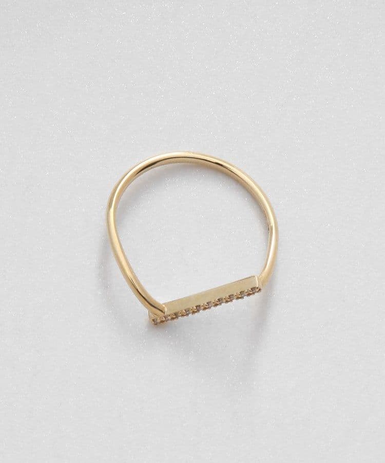 COCOSHNIK│K10ダイヤモンド ダイヤゴナルライン リング【超美品】