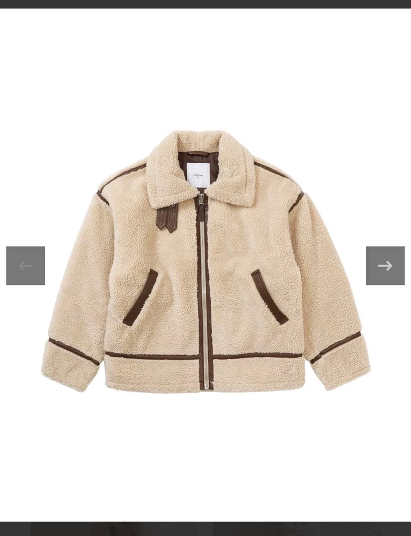 #Re.room ベージュ ボアジャケット ファスナー付き