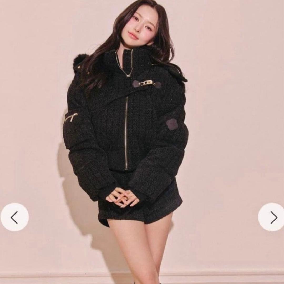 Randy アシンメトリーバックルツイードパデットジャケットSサイズ