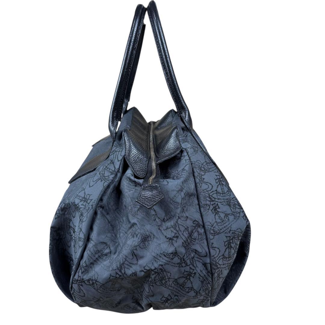 【美品】ヴィヴィアンウエストウッド ヤスミン ボストンバッグ オーブ総柄 グレー