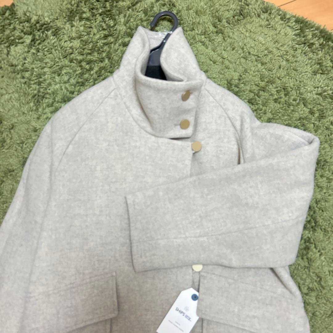 新品　SHIPS any: カシミヤ ミックス スタンドカラー ミドル コート