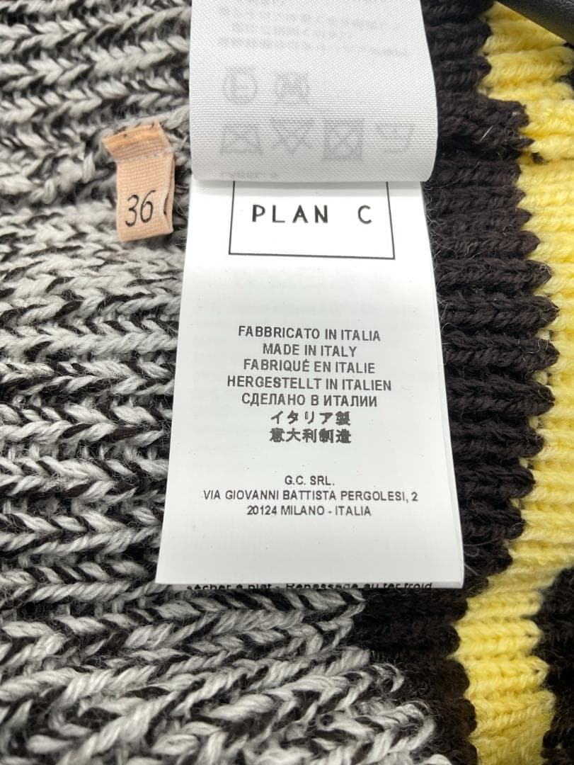 【新品】Plan C クルーネック ボーダー ウール ニット 36