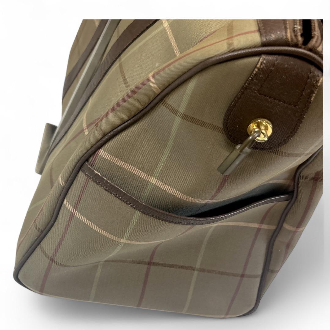 バーバリー 大容量 チェック柄 ボストンバッグ 美品　ポーチ付き　旅行