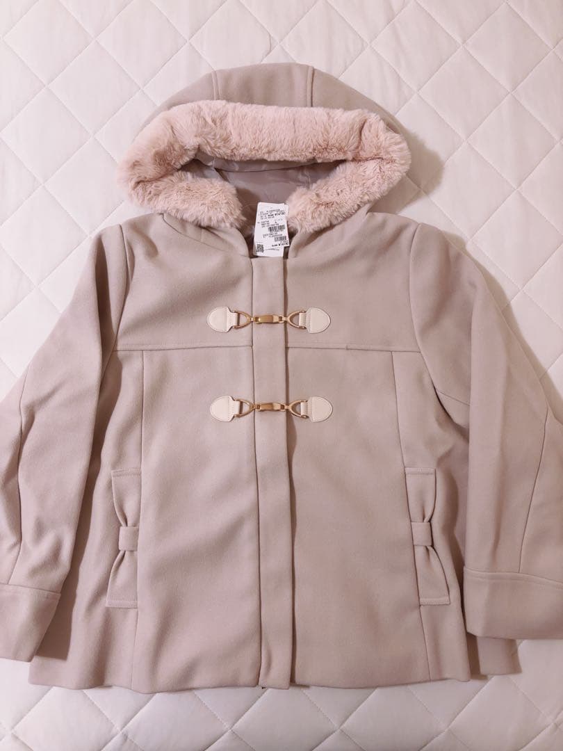 新品タグ付き♡リジェイ♡ファーフードビットダッフルコート　ベージュ