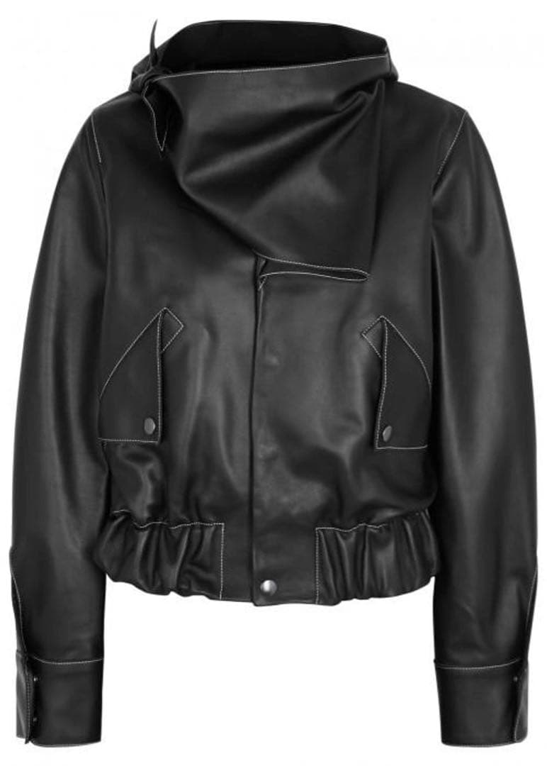 vejas レザー　スカーフ付き　ジャケット