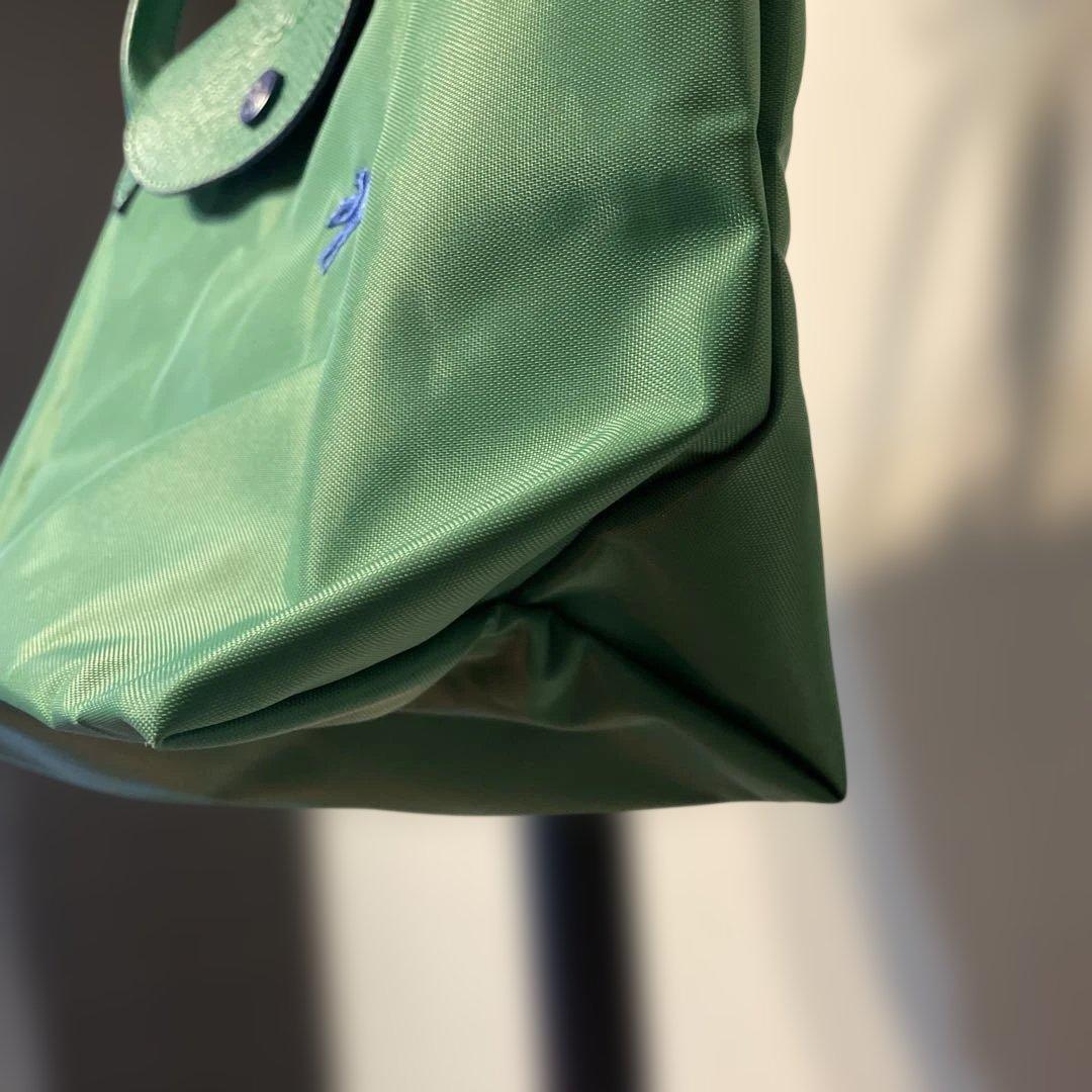 Longchamp ルプリアージュ クラブ トップハンドルS グリーン×ブルー