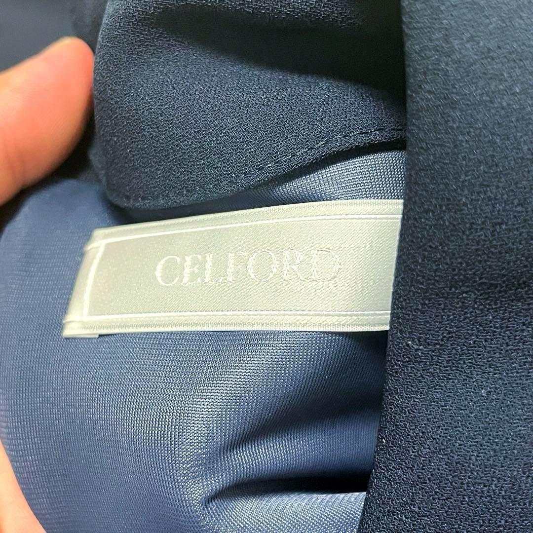 【新品ダグ付】　セルフォード　近年モデル　コクーンパンチドレス ネイビー 38