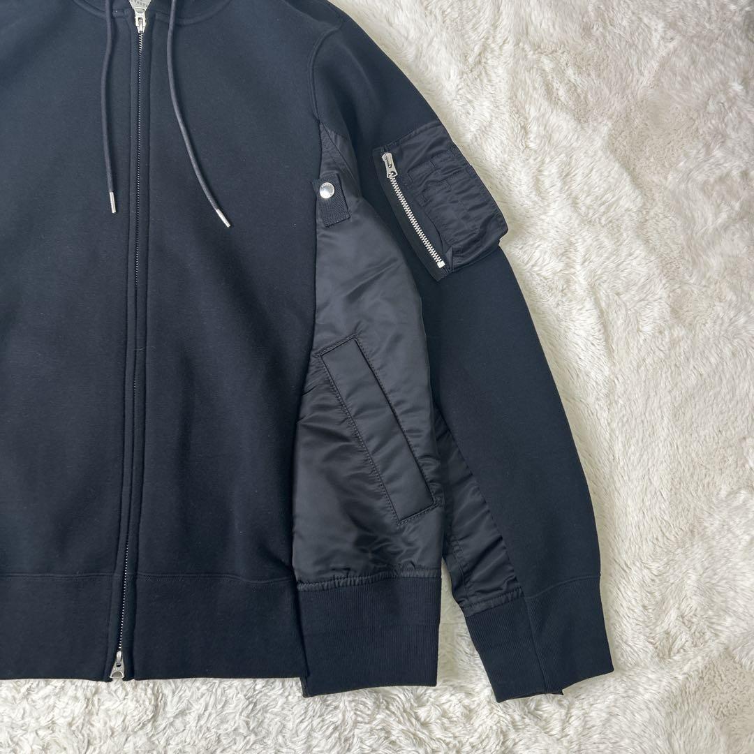美品 sacai /サカイ AD2024 SCM-056 4 XL パーカー 黒