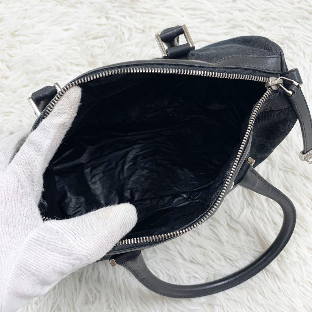 【✨美品✨】 GUCCI シェリーライン ミニボストンバッグ GG柄 ブラック