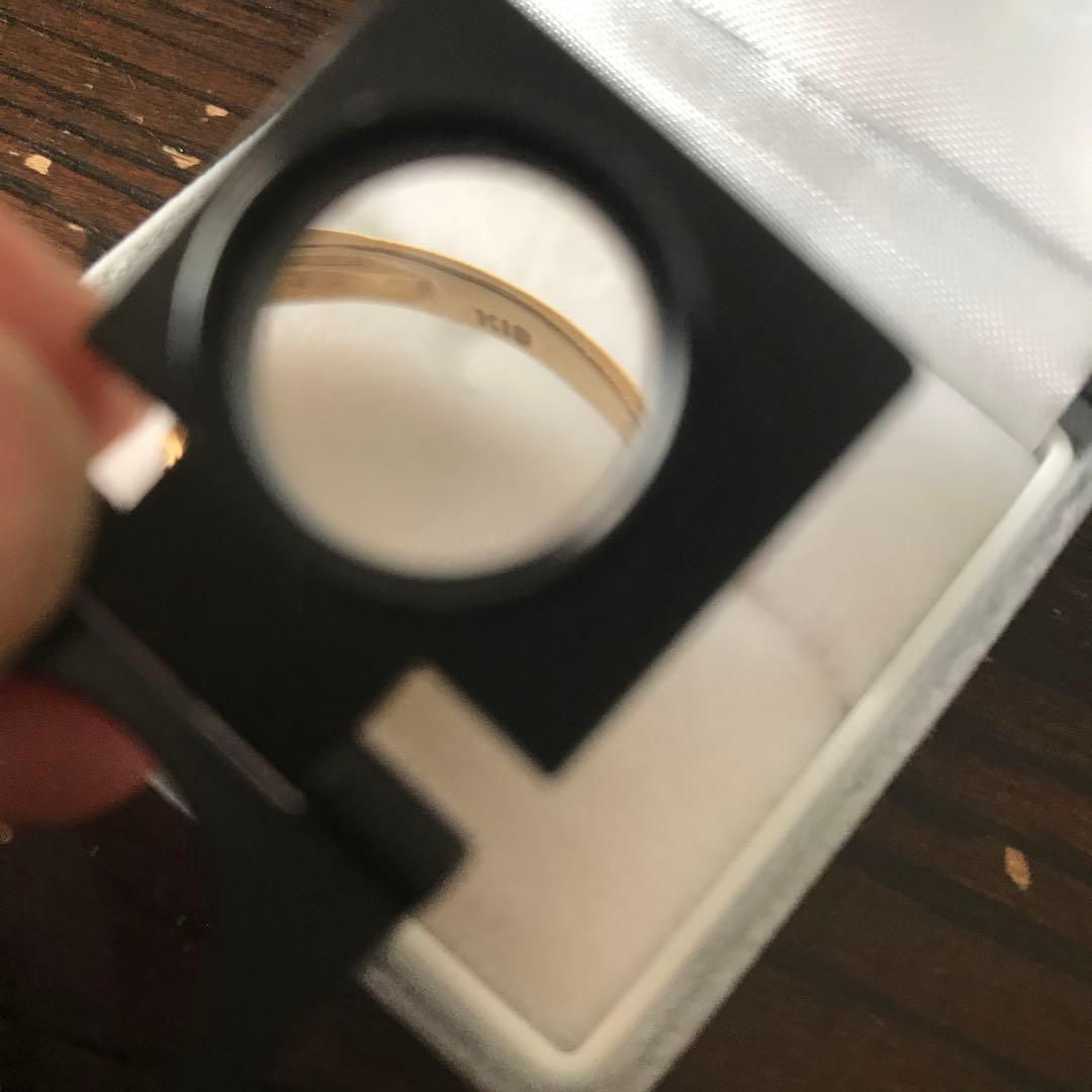 k18 刻印あり　ゴールド ツイストデザイン リング　ダイヤモンド4石