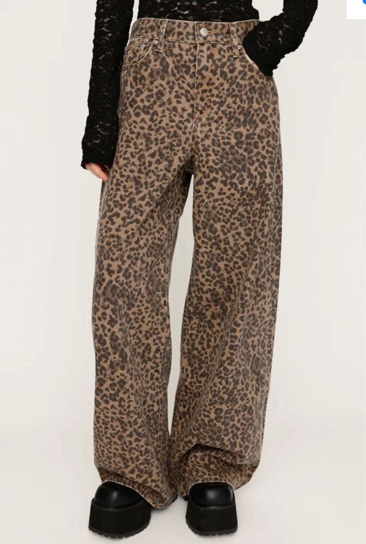 パンツ SLY LEOPARD WIDE LEG PT-C