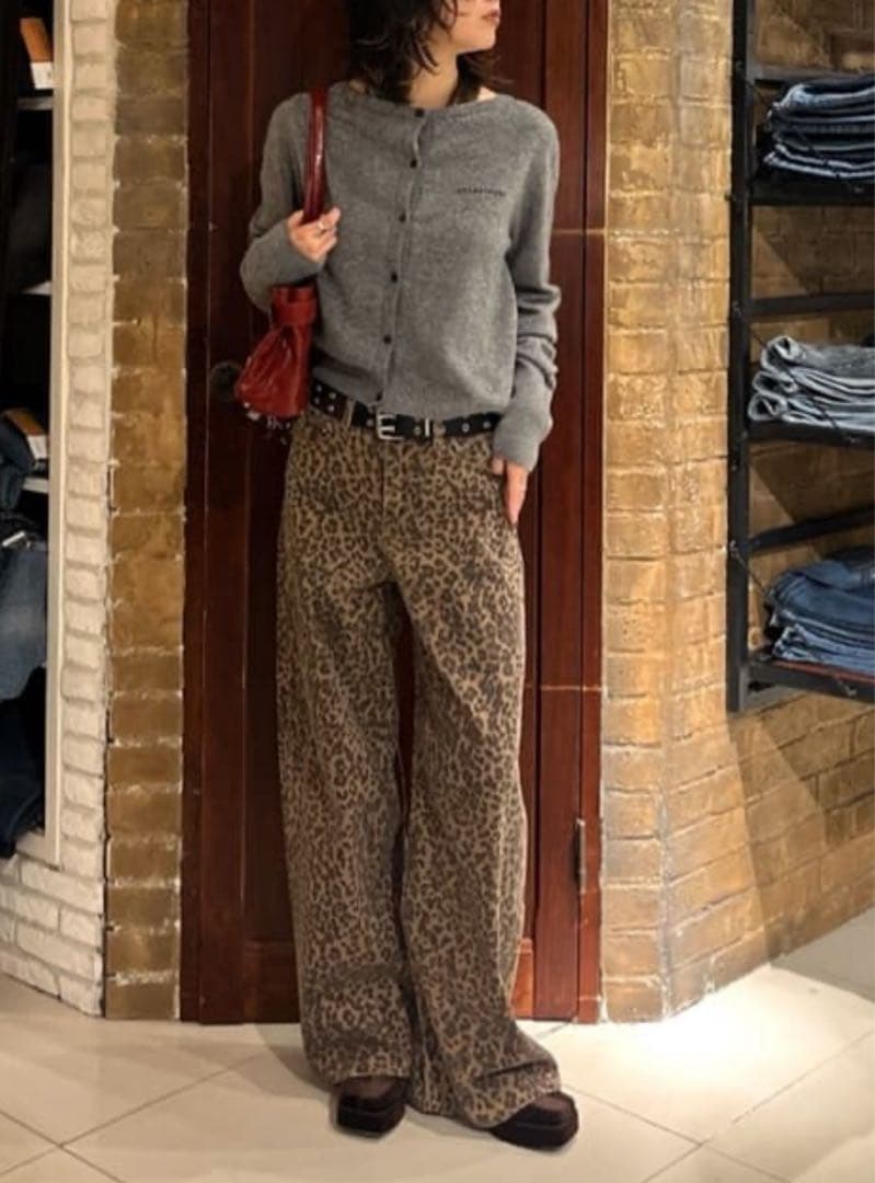 パンツ SLY LEOPARD WIDE LEG PT-C