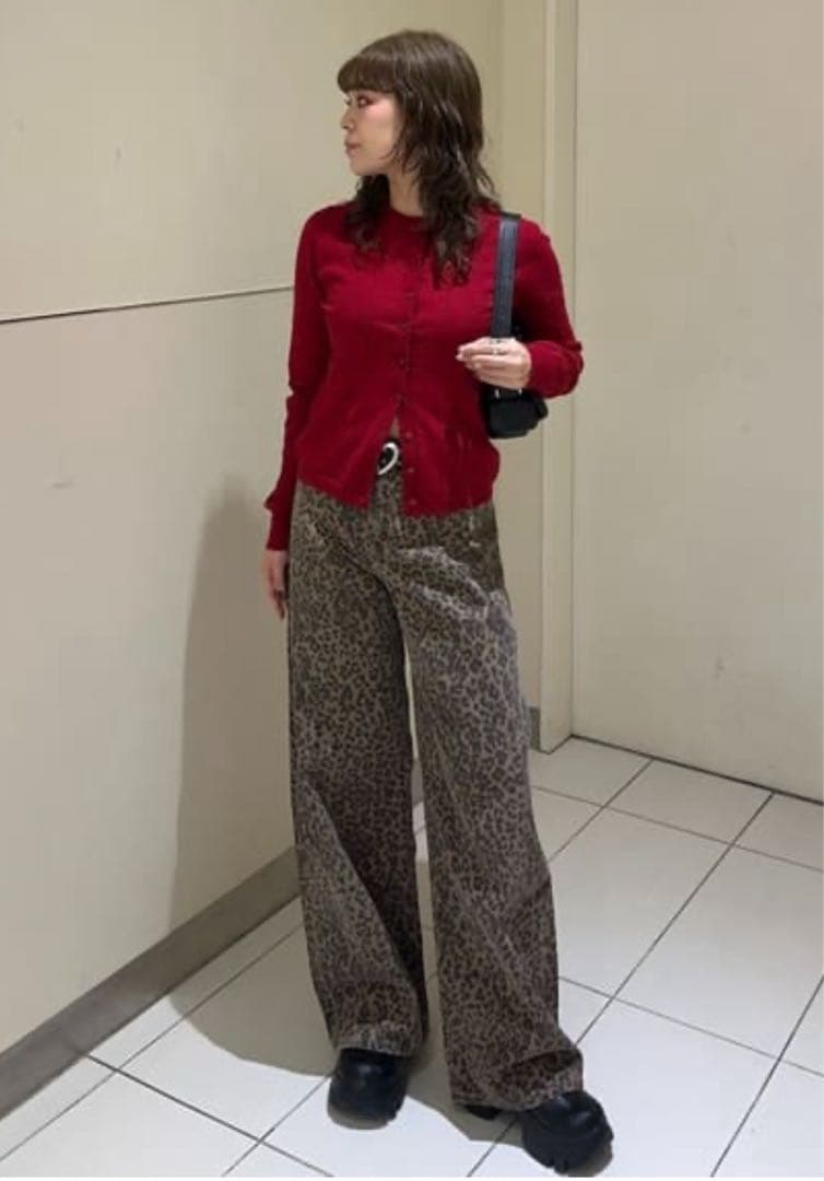 パンツ SLY LEOPARD WIDE LEG PT-C