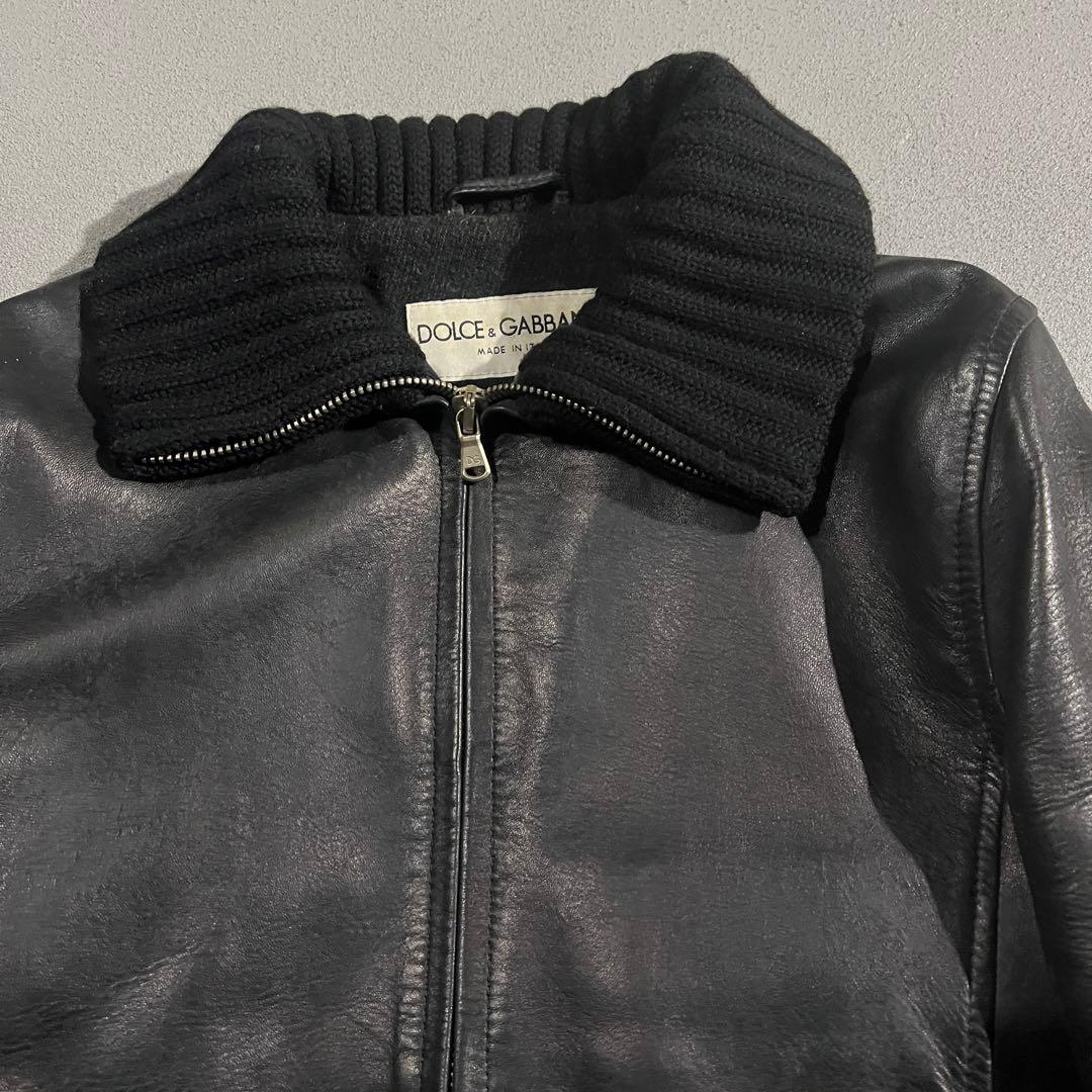 ジャケット・アウター 00s DOLCE&GABBANA rib riders jacket