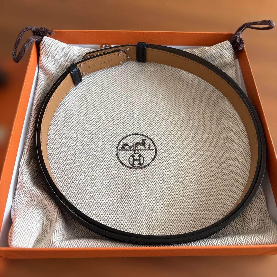 エルメス ケリーベルト 18 ノアール 黒 シルバー ケリー