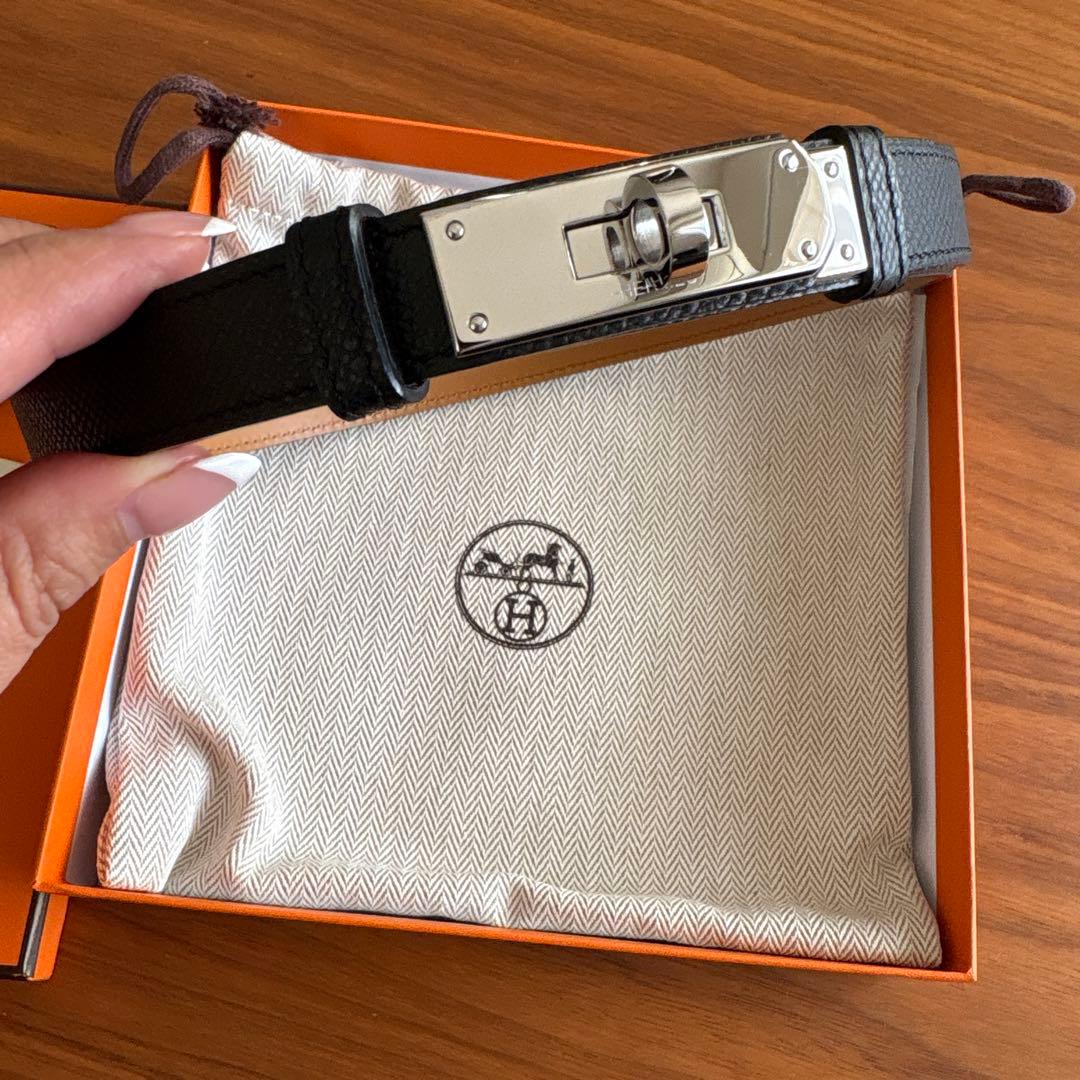 エルメス ケリーベルト 18 ノアール 黒 シルバー ケリー