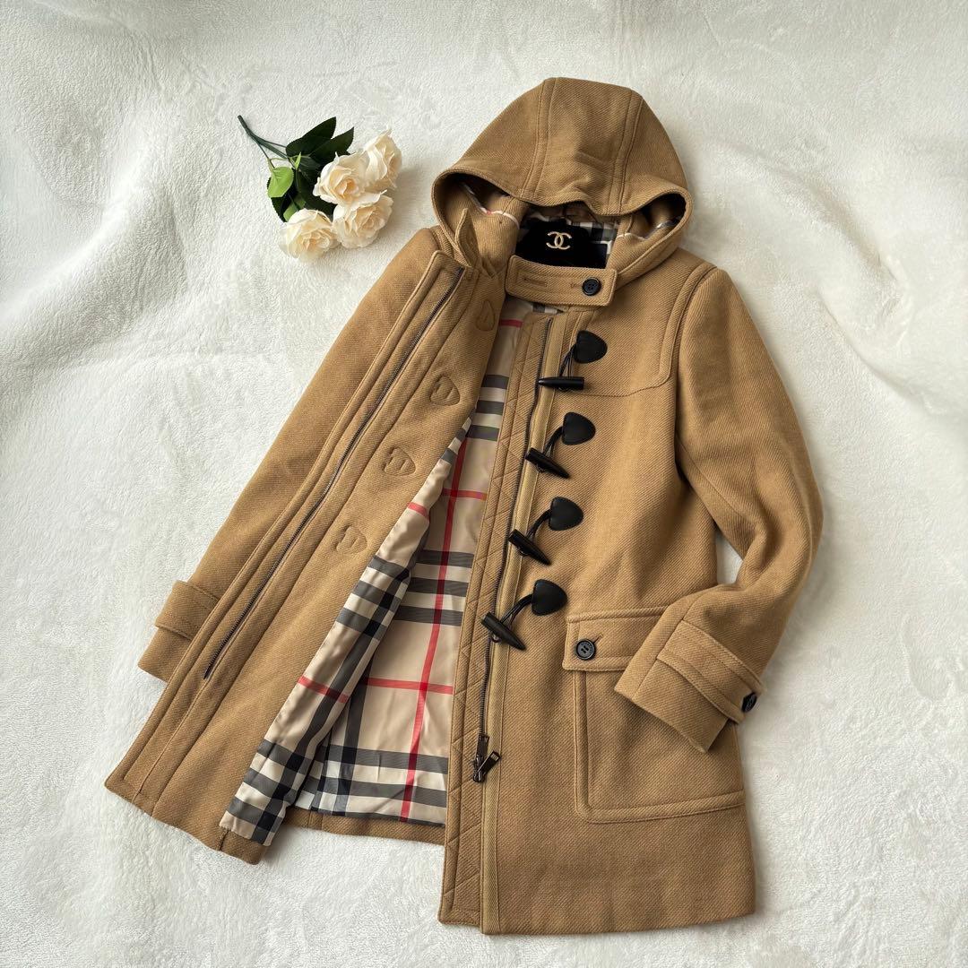 極美品✨バーバリーロンドン　メガチェック　ダッフルコート　キャメル　38 M