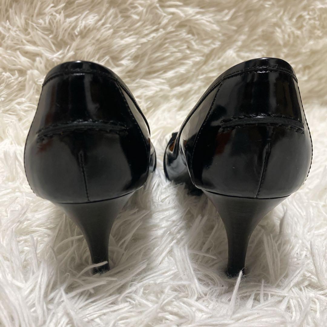 美品✨エルメス　ケリー　パンプス　23cm 黒　HERMES レザー　金具　箱付