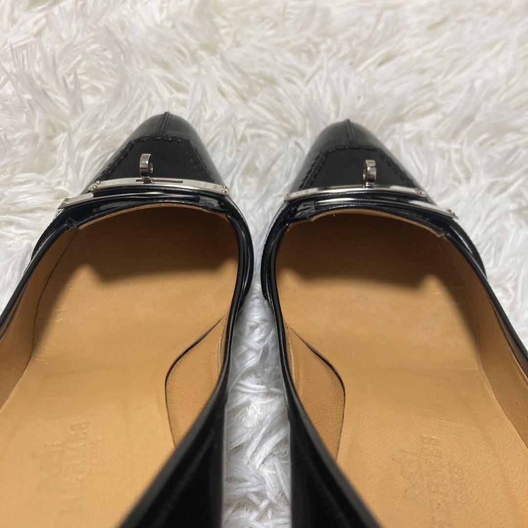 美品✨エルメス　ケリー　パンプス　23cm 黒　HERMES レザー　金具　箱付
