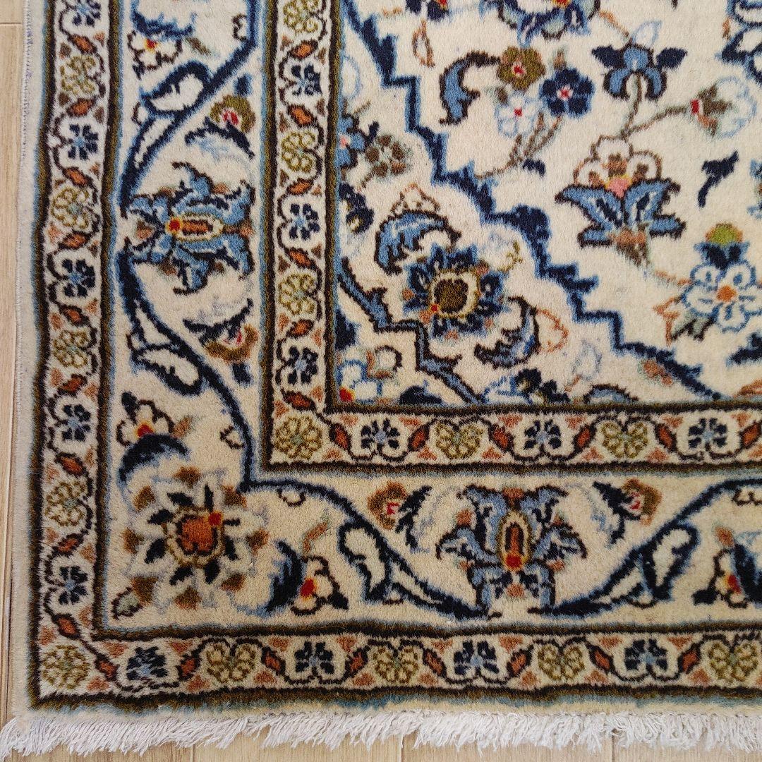 ペルシャ絨毯 150x100 手織り 美術品 カーシャーン産 クリーニング済み